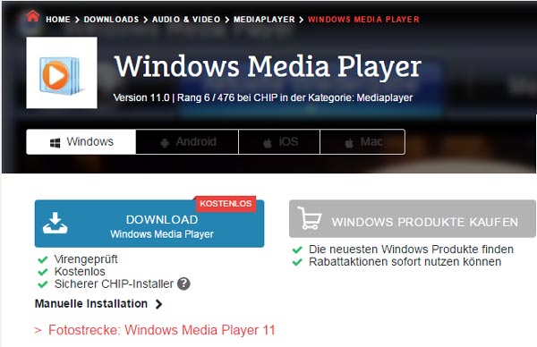 Microsoft Windows Media Player 10 Kostenlos Downloaden